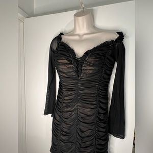 Ruched off the shoulder dress